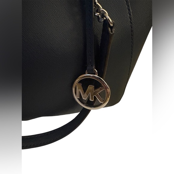 Michael Kors Jet Set Travel Large Saffiano Leather Chain Shoulder Tote Dark Navy - Picture 4 of 11